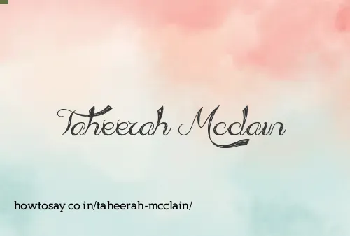 Taheerah Mcclain