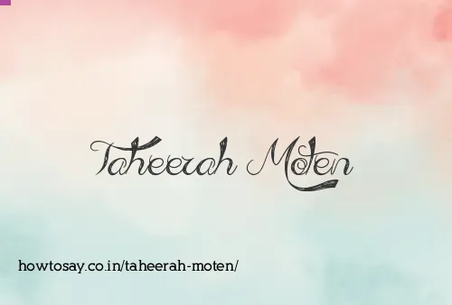 Taheerah Moten