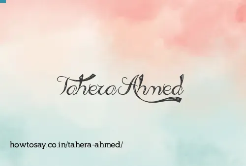 Tahera Ahmed