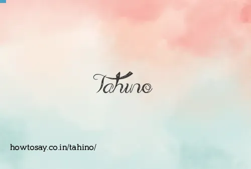 Tahino