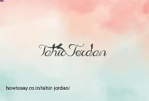 Tahir Jordan