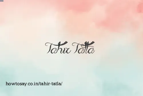 Tahir Tatla