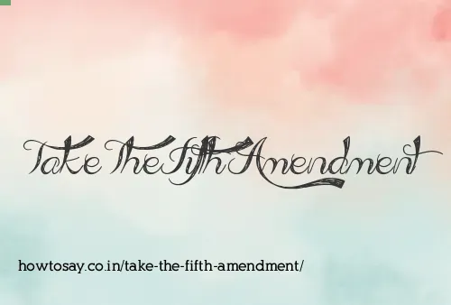 Take The Fifth Amendment