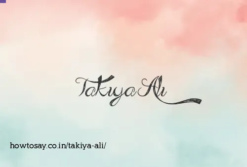 Takiya Ali