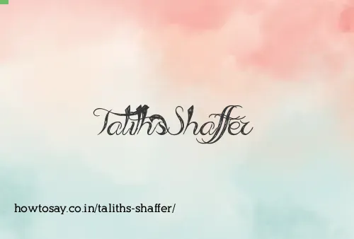 Taliths Shaffer