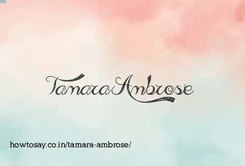 Tamara Ambrose