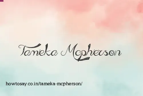 Tameka Mcpherson