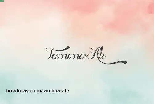 Tamima Ali