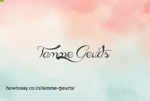 Tamme Geurts