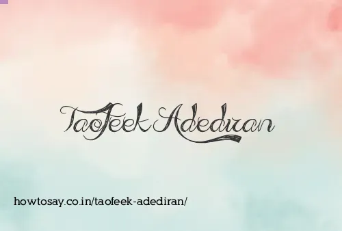 Taofeek Adediran