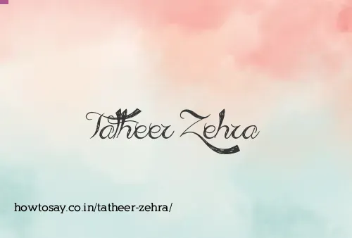 Tatheer Zehra