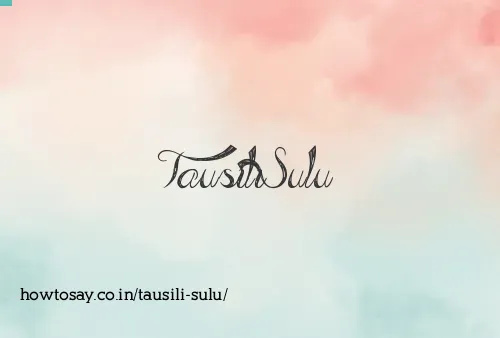 Tausili Sulu