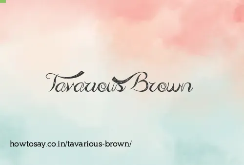 Tavarious Brown