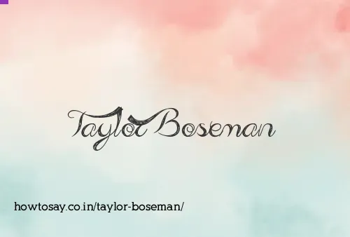 Taylor Boseman