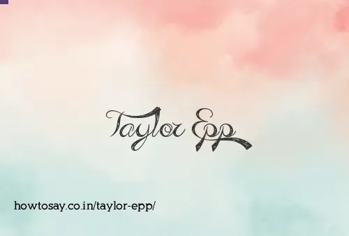 Taylor Epp