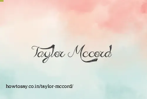 Taylor Mccord