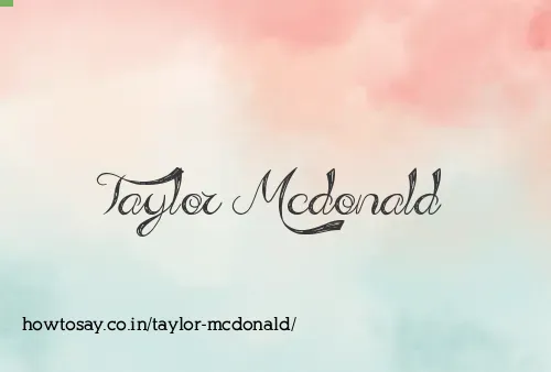 Taylor Mcdonald