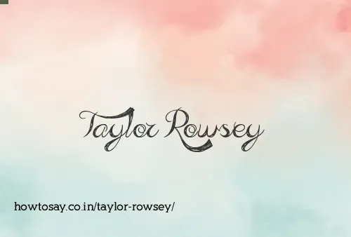 Taylor Rowsey