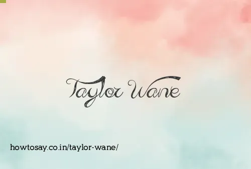 Taylor Wane