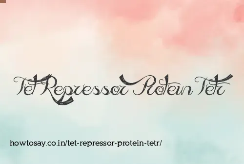 Tet Repressor Protein Tetr