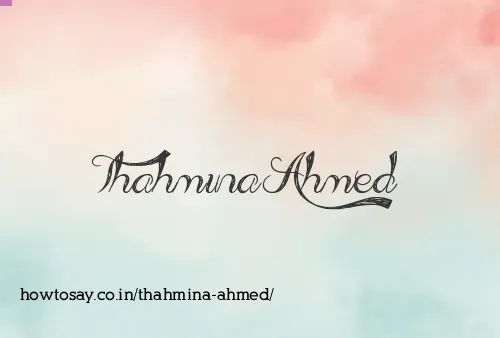 Thahmina Ahmed