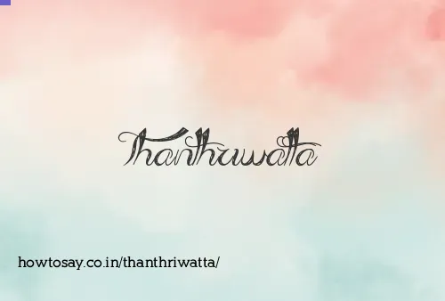 Thanthriwatta