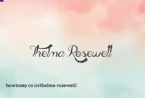 Thelma Rosewell