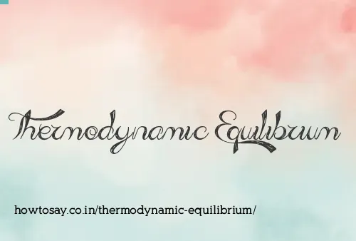 Thermodynamic Equilibrium