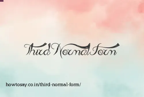 Third Normal Form