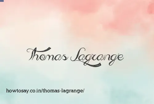 Thomas Lagrange