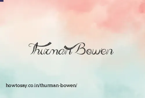 Thurman Bowen
