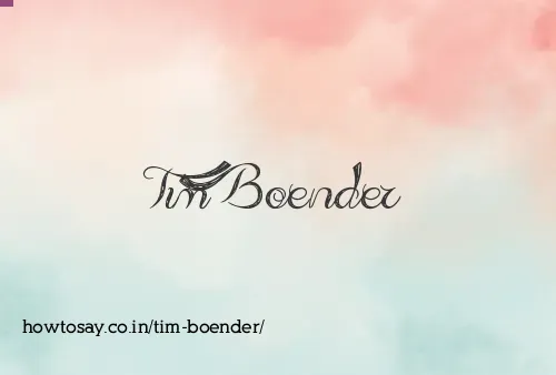 Tim Boender