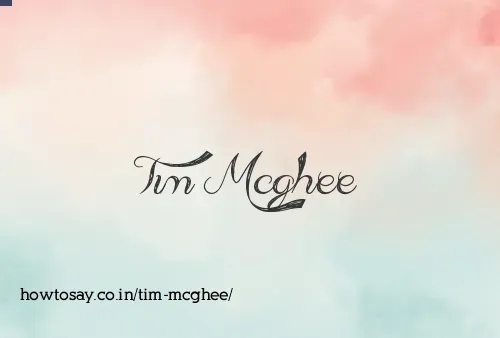 Tim Mcghee