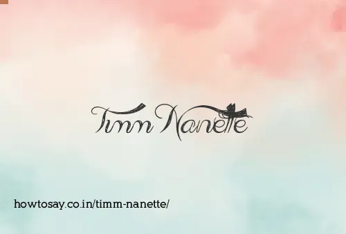Timm Nanette