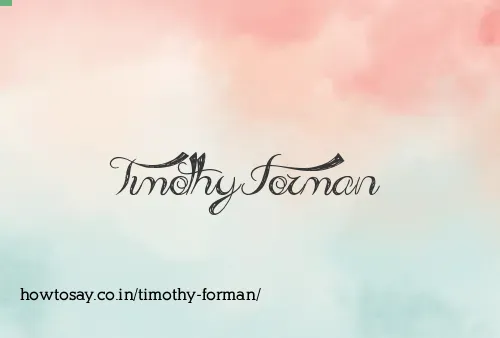 Timothy Forman