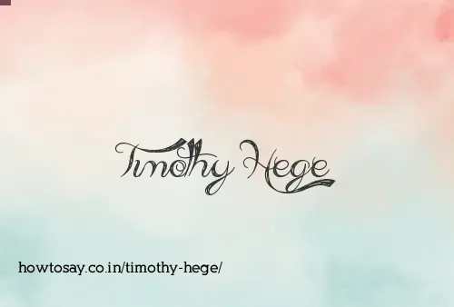 Timothy Hege