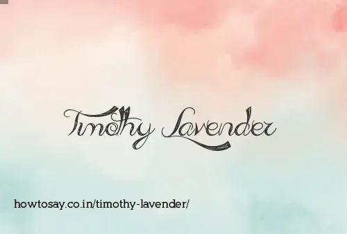 Timothy Lavender