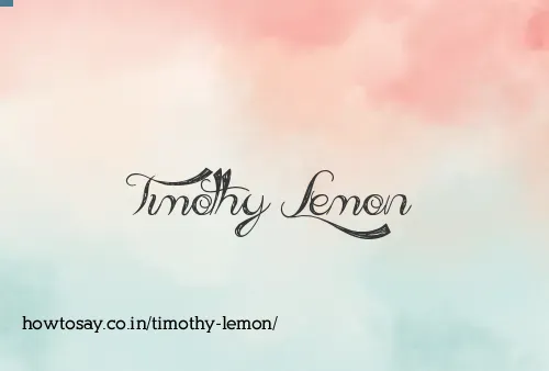 Timothy Lemon