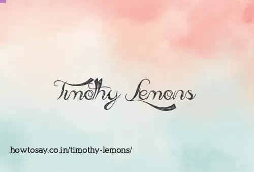 Timothy Lemons