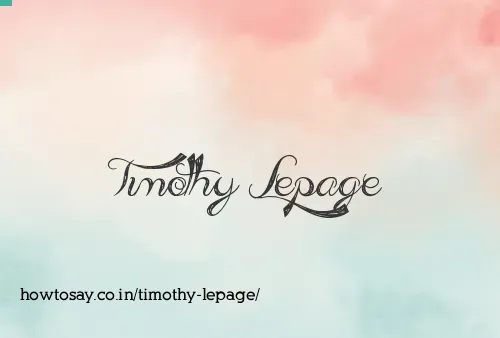 Timothy Lepage
