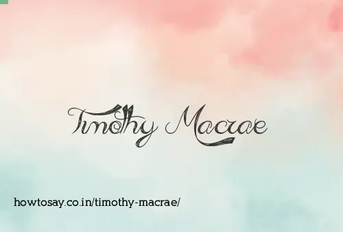 Timothy Macrae