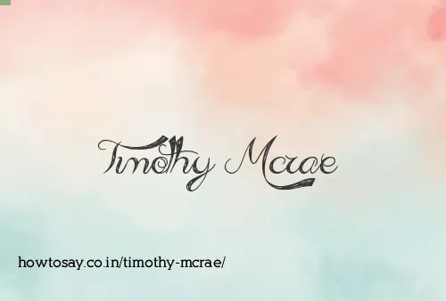 Timothy Mcrae