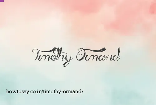 Timothy Ormand