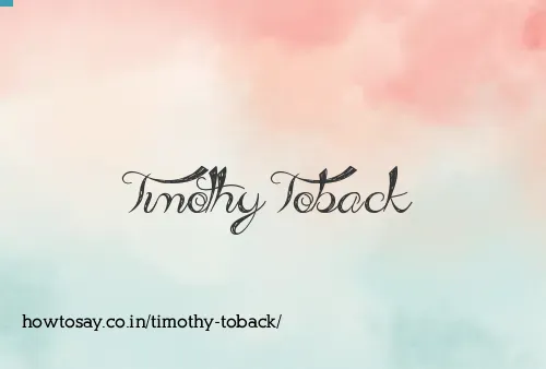 Timothy Toback