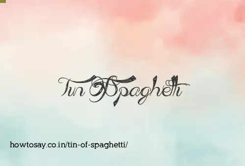 Tin Of Spaghetti