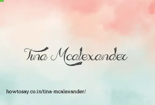 Tina Mcalexander