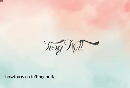 Ting Null
