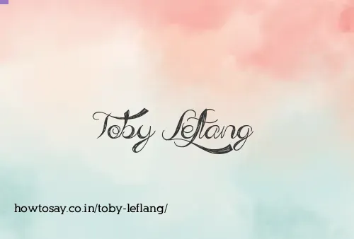 Toby Leflang