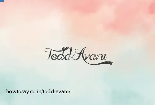 Todd Avani