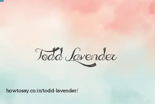 Todd Lavender